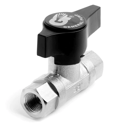 General Pump DBV501238 3/8" Plated Steel Ball Valve – 5000 PSI, 12 GPM, 185°F